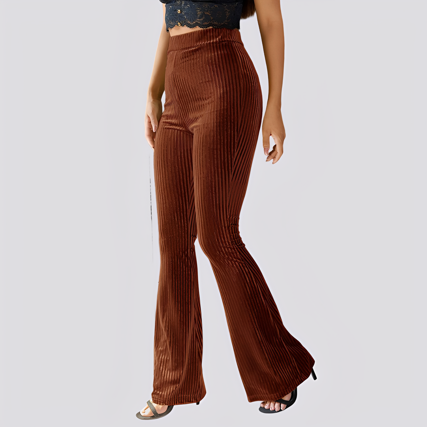 Cordhose Damen Lässig Bequem Schwarz