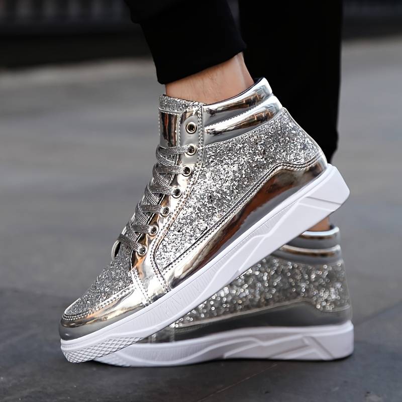 Herren Basket Schuhe Glänzend Metallic Effekt