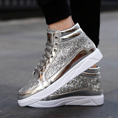 Herren Basket Schuhe Glänzend Metallic Effekt
