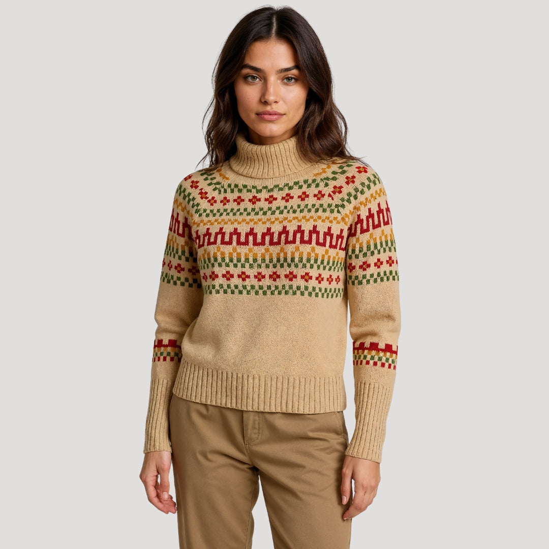Damen Strickpullover Rollkragen Frühlingsfarben Modern