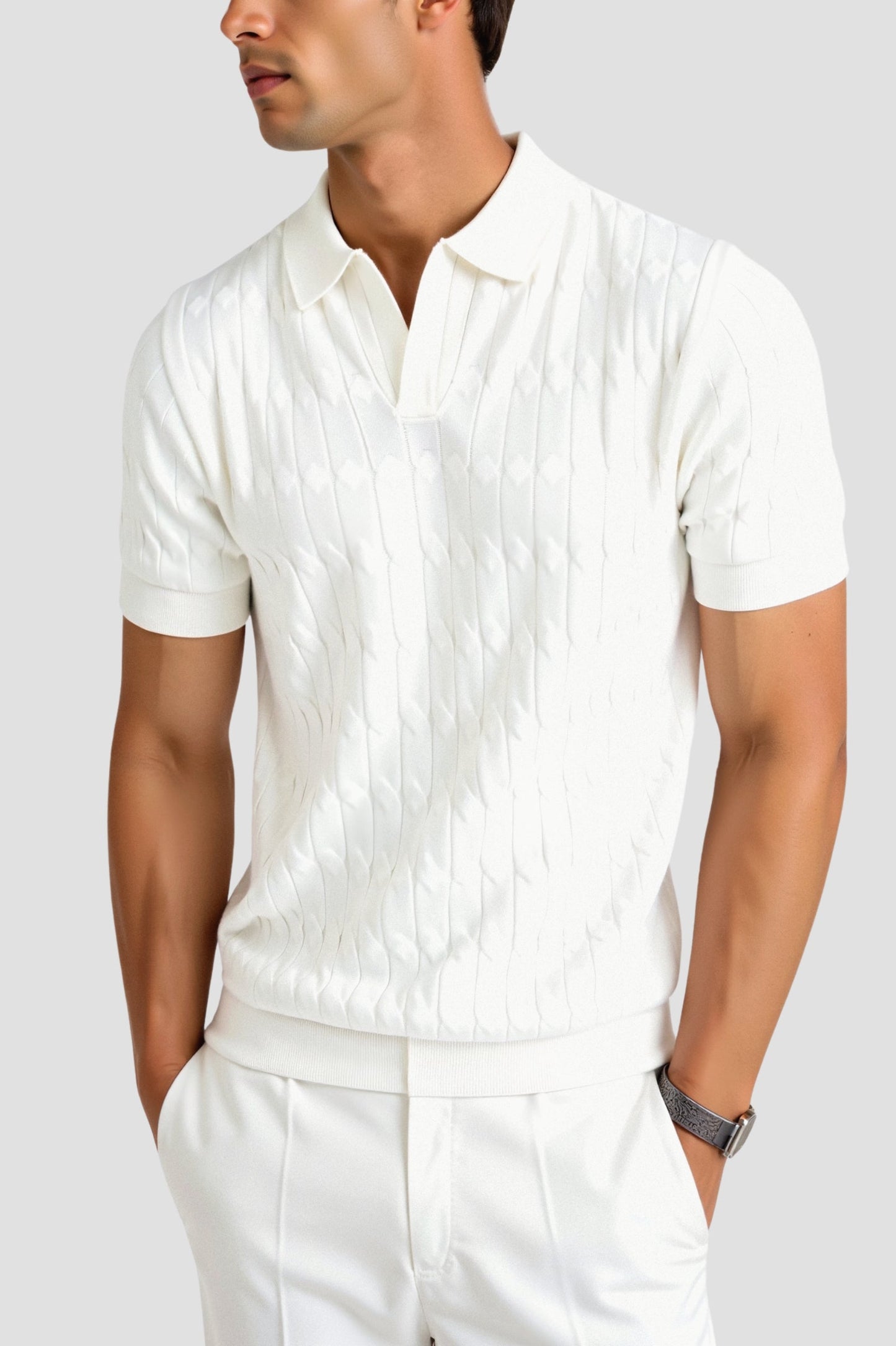Klassisches Herren Polohemd Weiß Elegantes Design