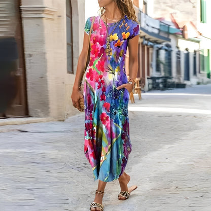 Sommerkleid Blumenmuster Damen Kleid Lässig Elegant - BerlinGlamour