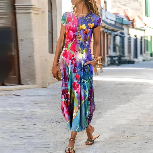 Sommerkleid Blumenmuster Damen Kleid Lässig Elegant - BerlinGlamour