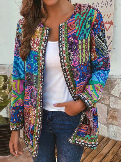 Ethnischer Blumenmantel Damen Jacke Trendy Sommer