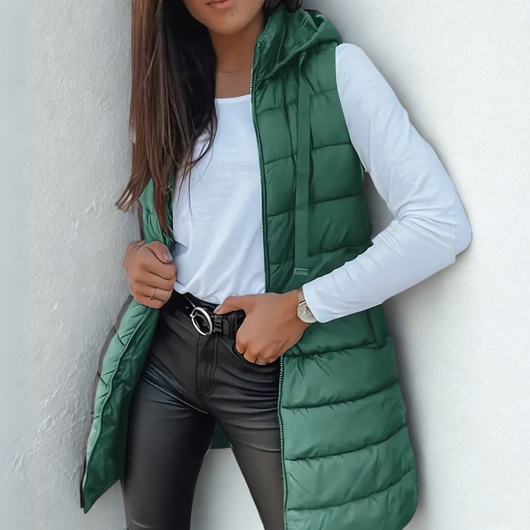 Lange Daunenweste Damen Warm Elegant