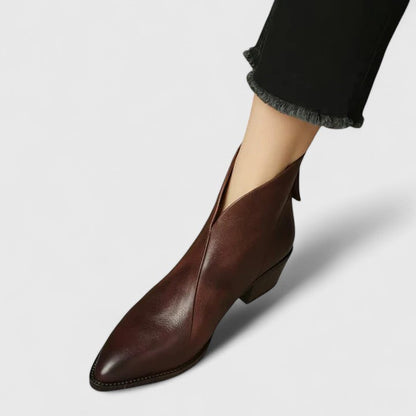 Elegante Stiefeletten Damen Blockabsatz Schwarz