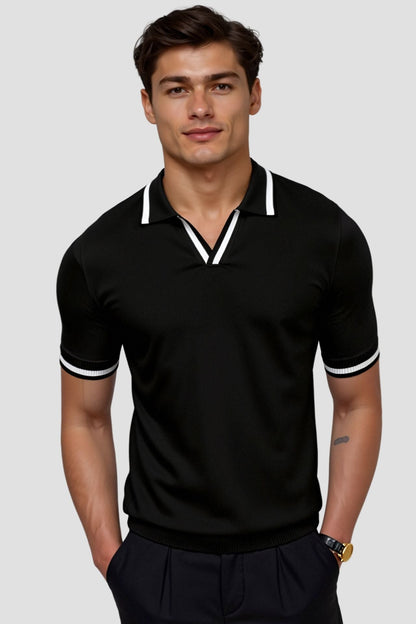 Herren Poloshirt Elegantes Design Kontrastfarben Modern
