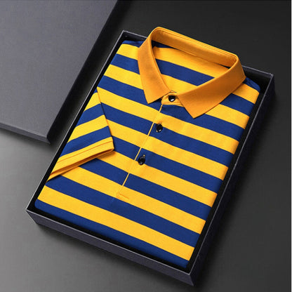 Männliches Polo Shirt Streifen Klassisch Slim Fit