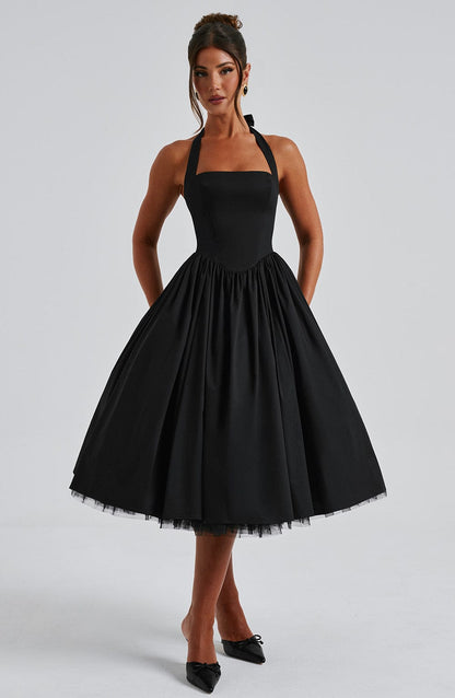 Hochzeitskleid Damen Midi Kleid für Gäste Elegant
