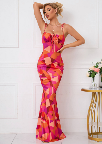 Sommer Maxikleid Blumenmuster Figurbetont feminin