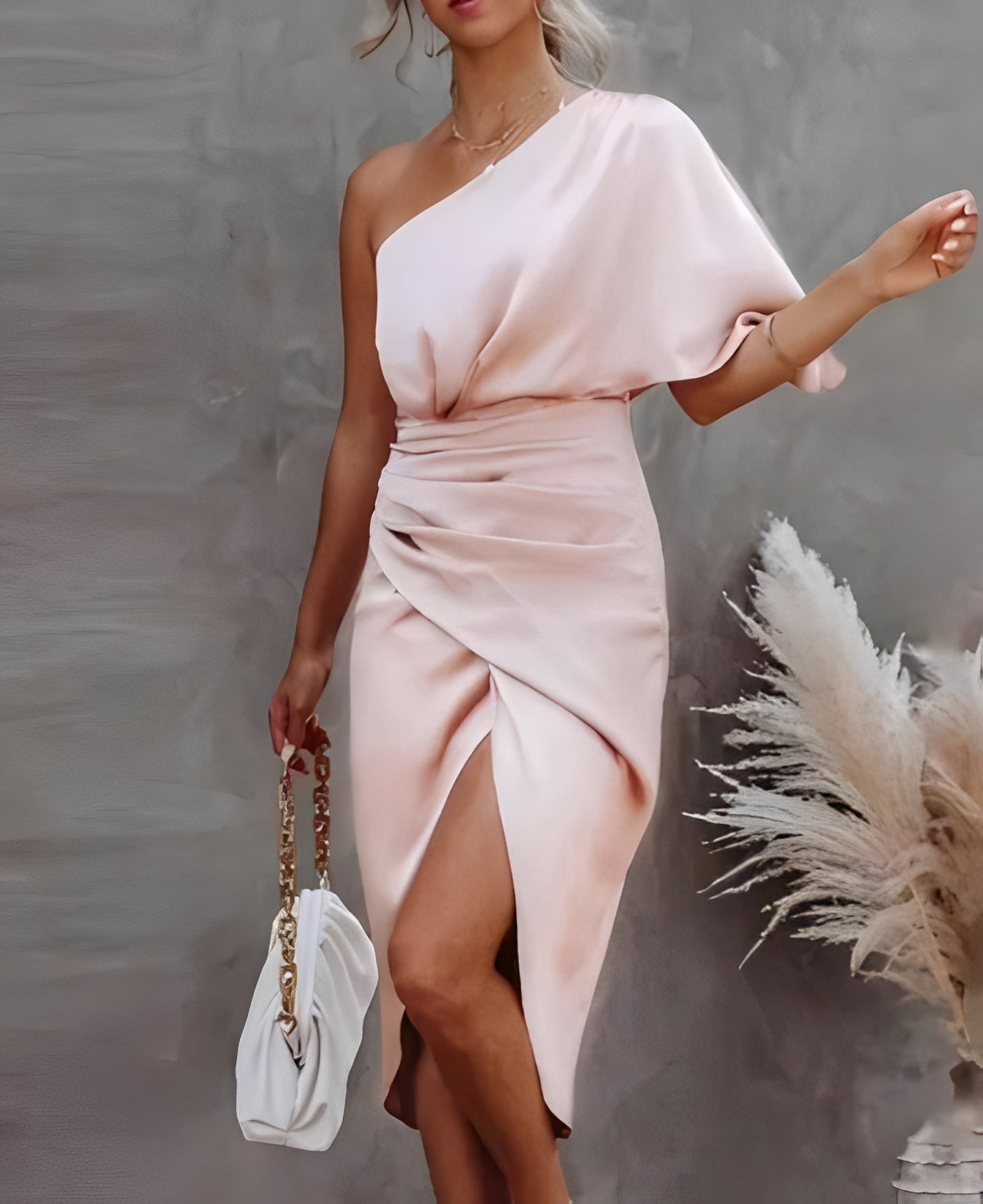 Elegantes Damenkleid Ungleichmäßig Asymmetrisch