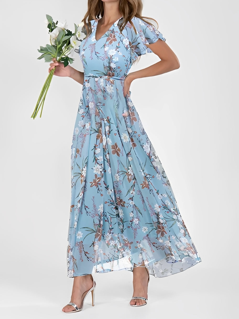 Damenkleid Blumenmuster Leicht Sommerkleid
