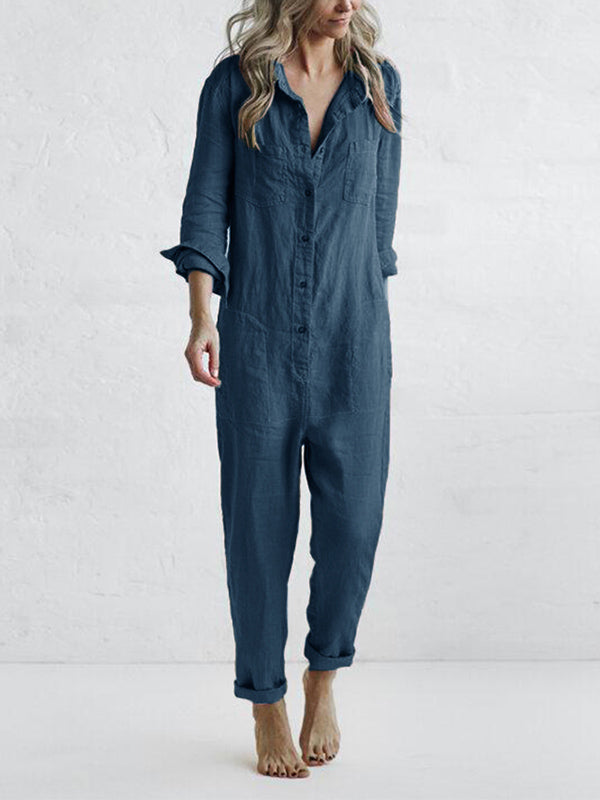 Langärmelige Jumpsuit Damen Elegant