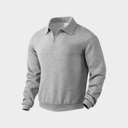 Herren Pullover Stehkragen Modern Halb-Reißverschluss