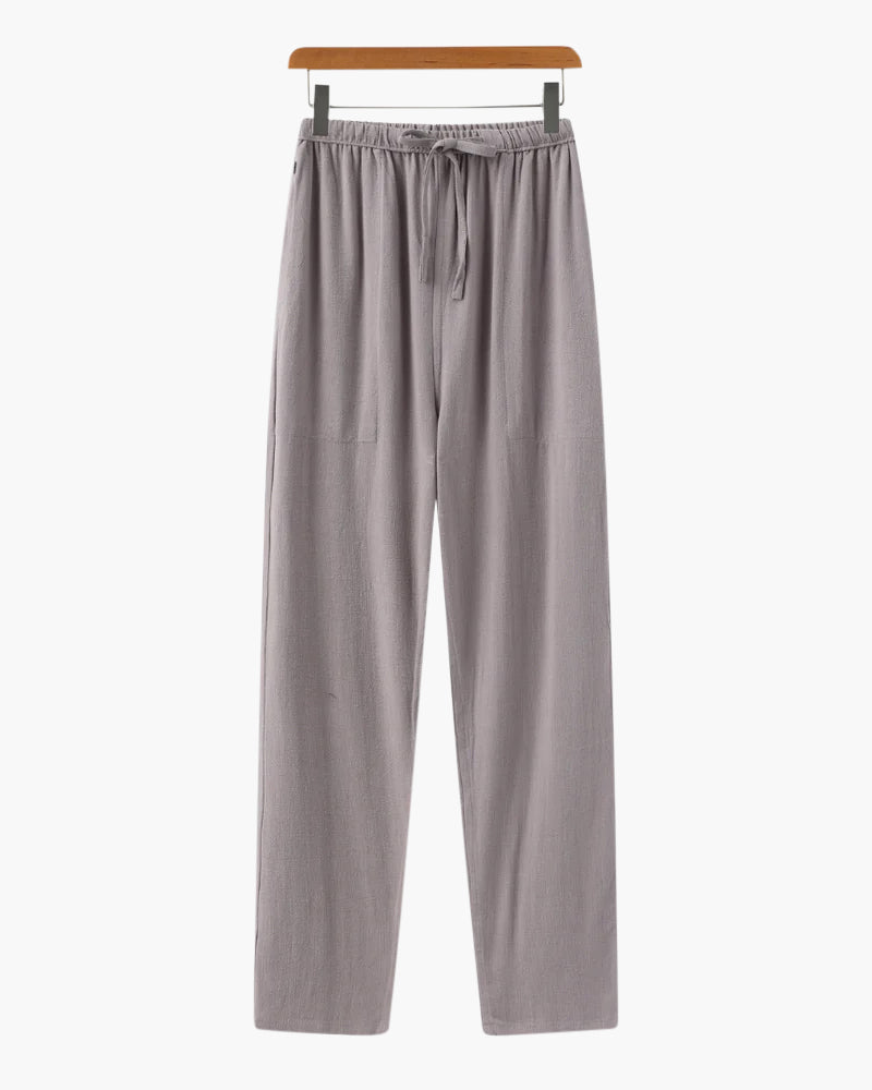 Herren Leinenhose Slim Fit Leicht Sommer Beige