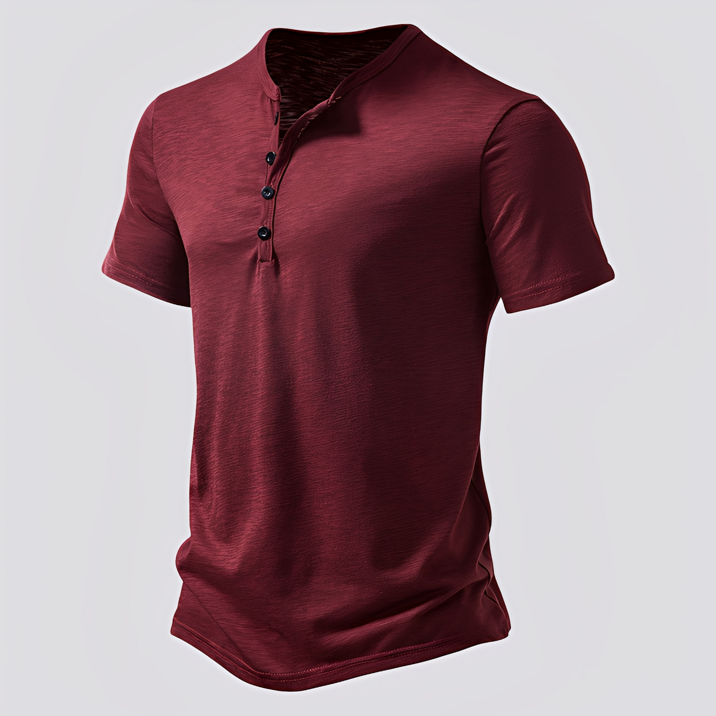 Herren T-Shirt Lässig mit Knöpfen Modern