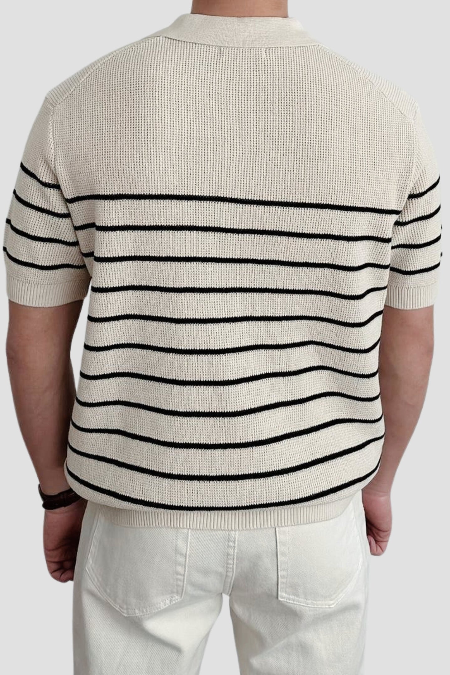 Herren Poloshirt Kurzarm Gestreift Klassisch