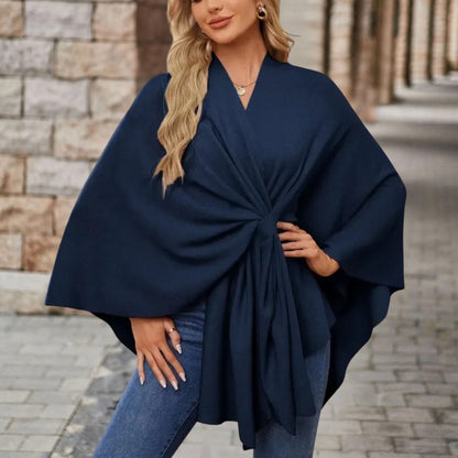 Damen Oberteil Cape Style mit Vordere Knoten Detail