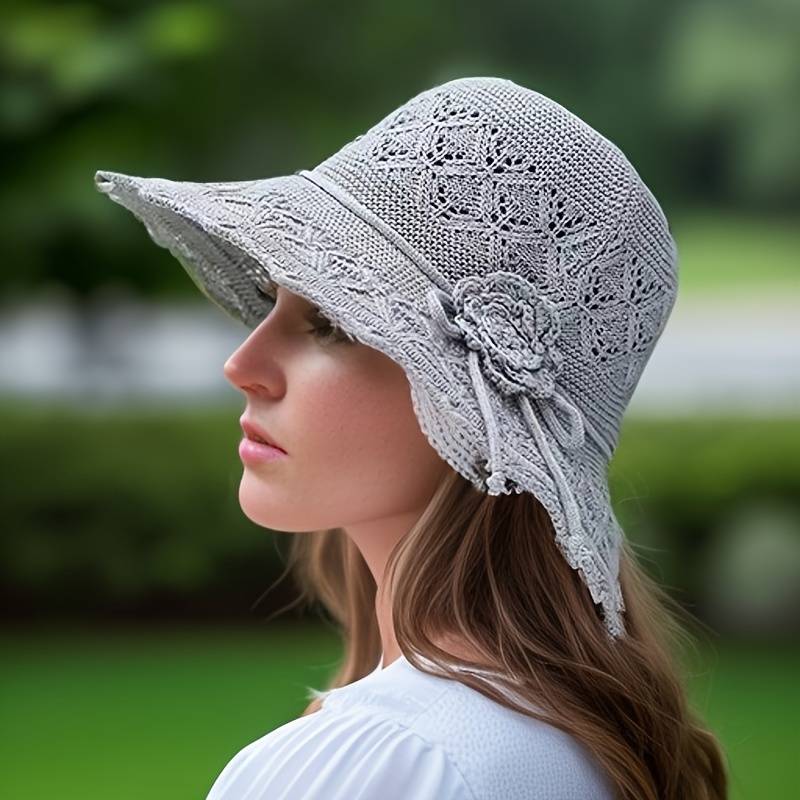 Eleganter Damen Sonnenhut Sommer Stroh