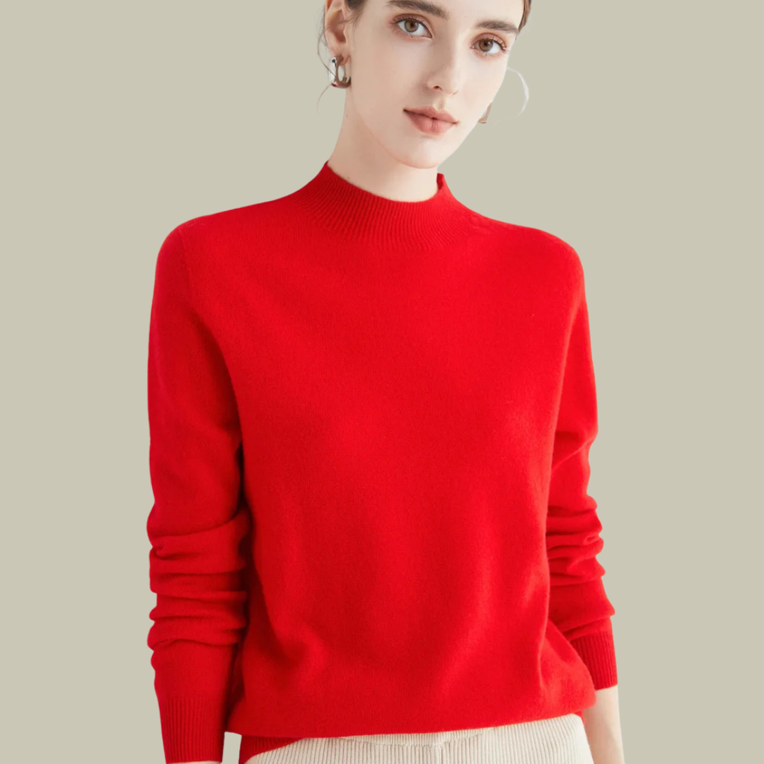 Damen Rollkragenpullover Merinowolle Warm Winter