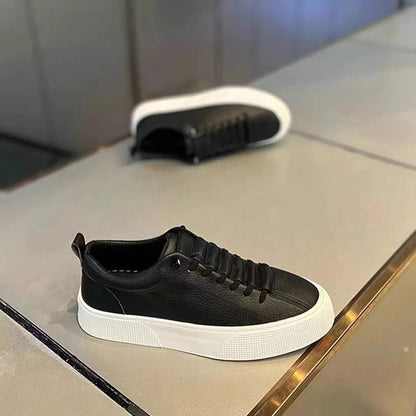 Herren Sneaker Niedrig Kunstleder Schwarz