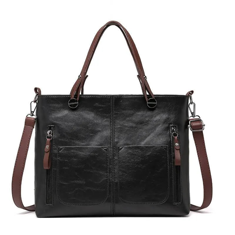 Lederhandtasche Damen Strukturiert Zweifach