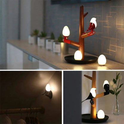 Moderne Holz Tischlampe mit Bewegungssensor