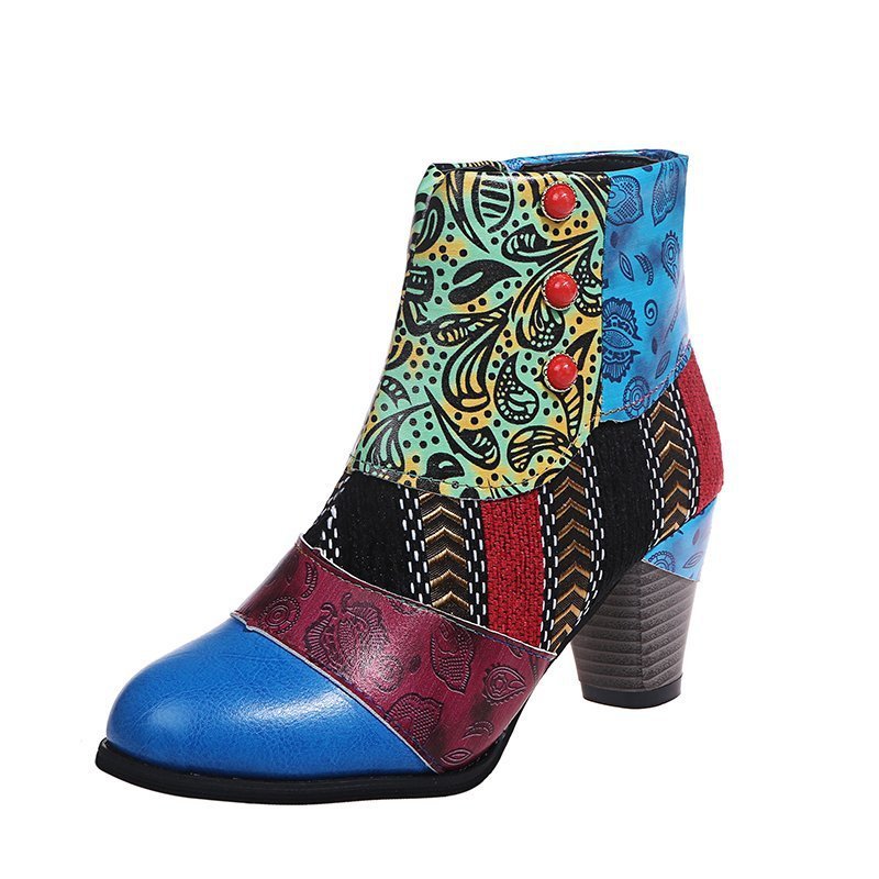 Damenstiefel Leder Retro Chic Höhe Schmal - BerlinGlamour