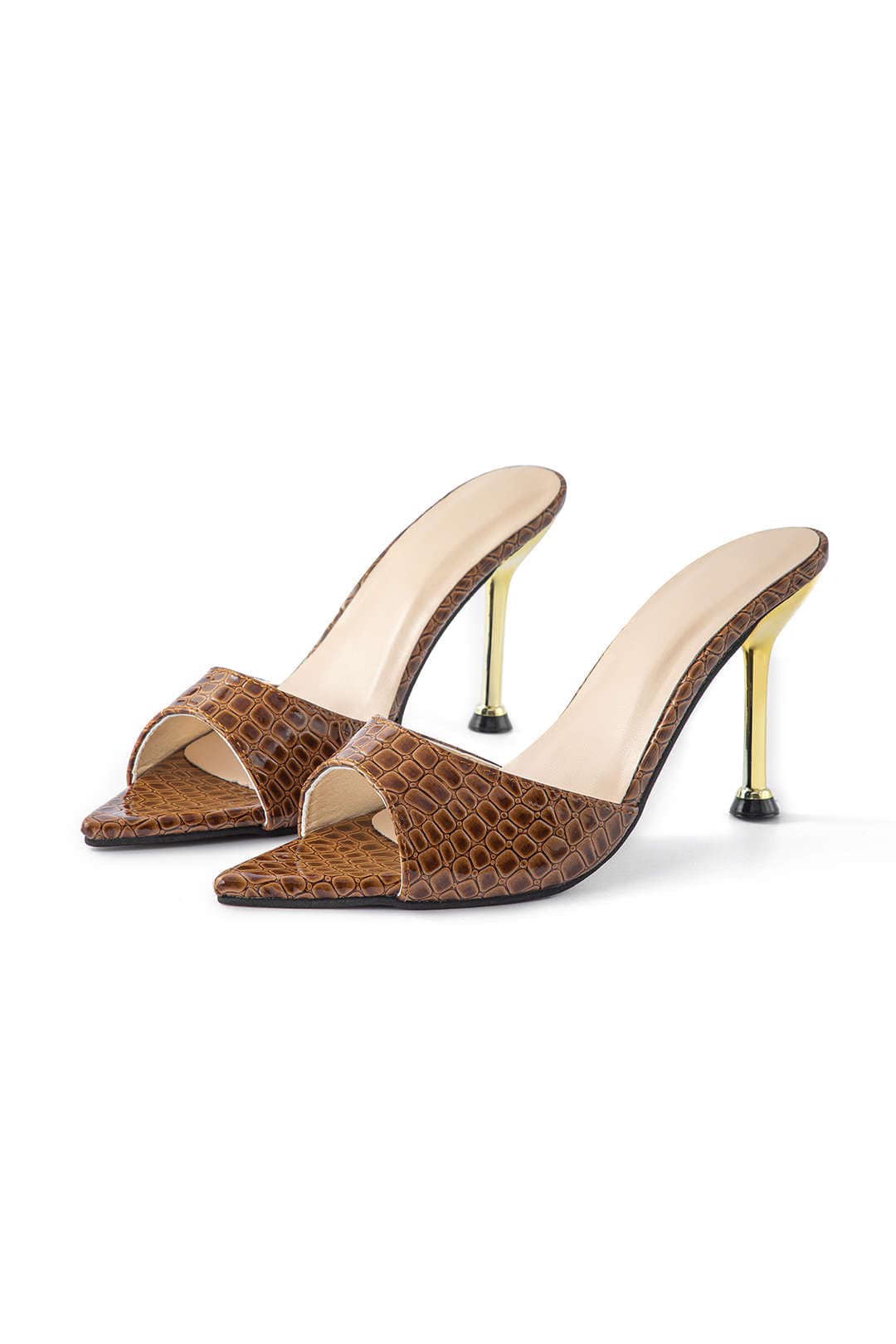 Schwarze Luxus Mule High Heels Elegant