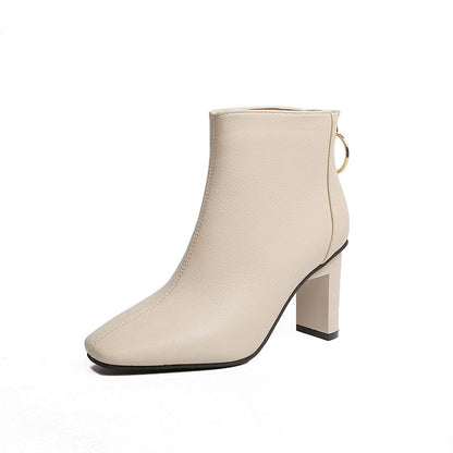 Damen Lederstiefeletten Elegant Schwarz Heidi Mode