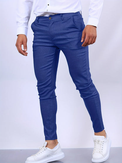Herren Slim Fit Hose Modern Schick Schwarz