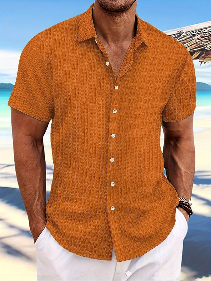 Sommerhemd Kurzärmelig Gestreift Relaxed Fit