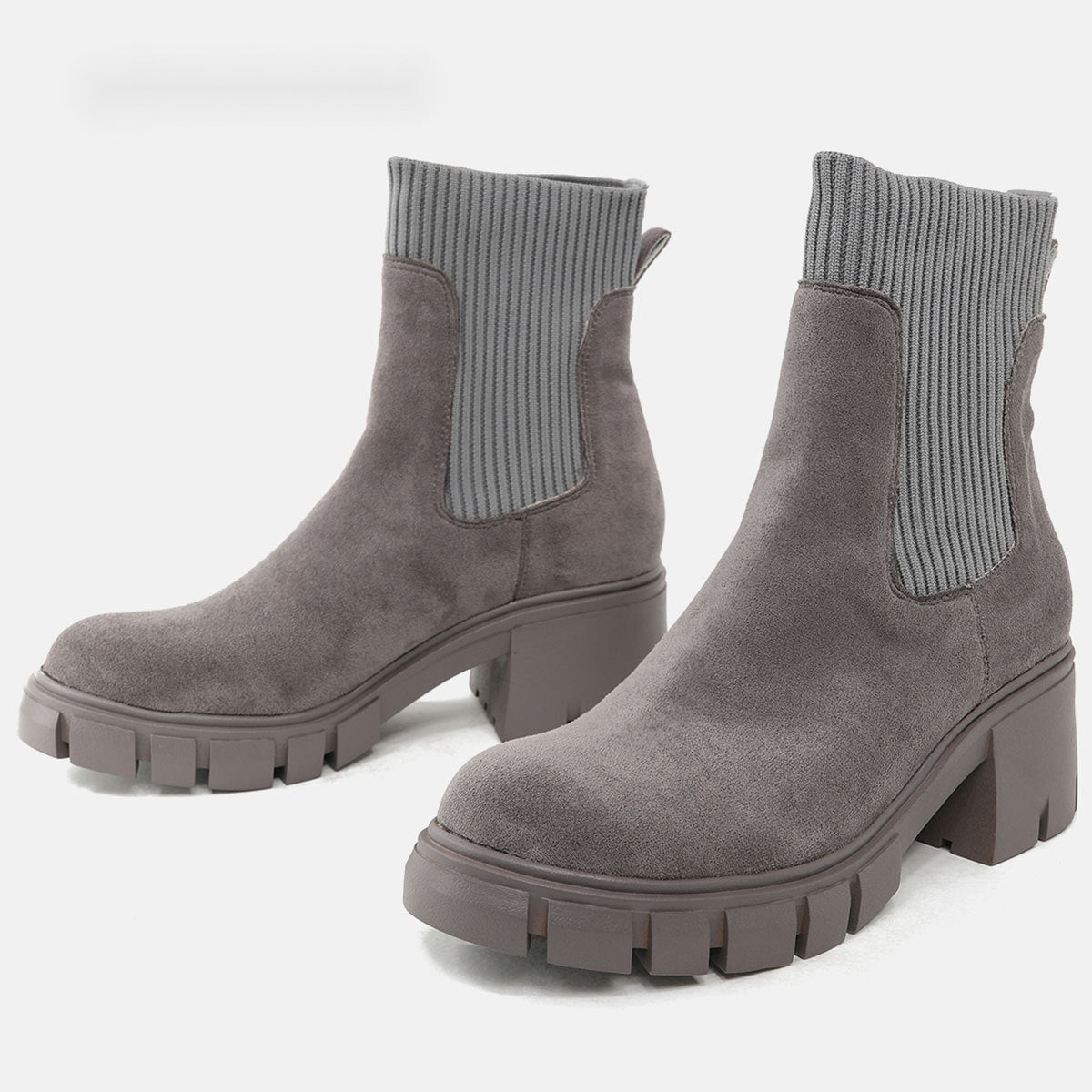 Damen Stiefelette Warme Winterstiefel Wildleder Braun - BerlinGlamour