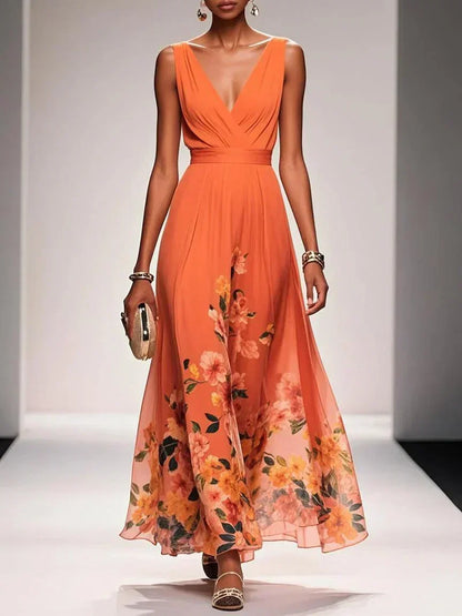 Damen Kleid Hochzeitsgäste Blumenmuster Elegant