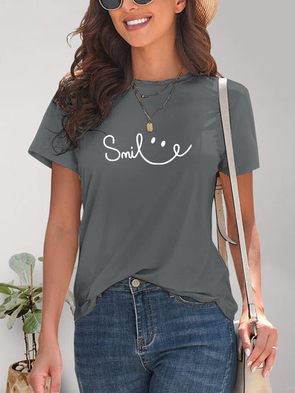 Kurzarm T-Shirt Frauen Rundhals Modern