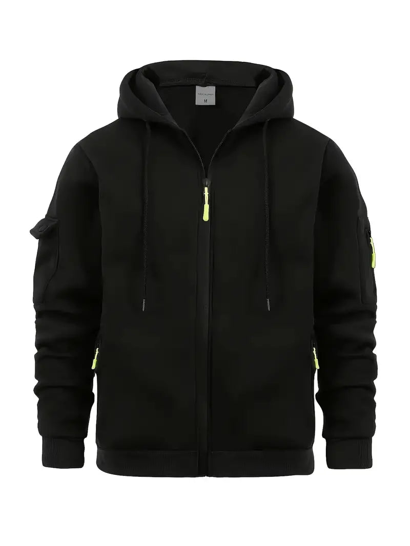 Herren Hoodie Modern mit Taschen und Vollreißverschluss
