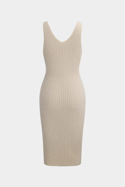 Strick-Zweiteiler-Set Frauen Crop-Oberteil Figurformendes Kleid