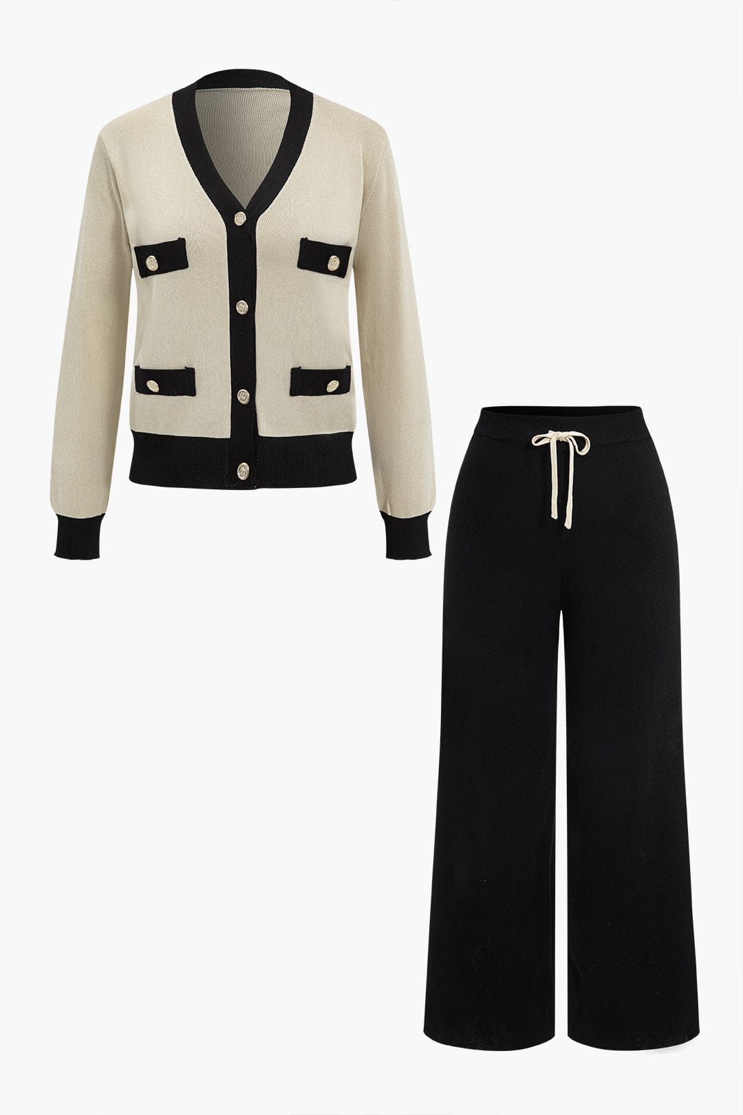 Strick-Set Damen Cardigan und Hose Lang - BerlinGlamour