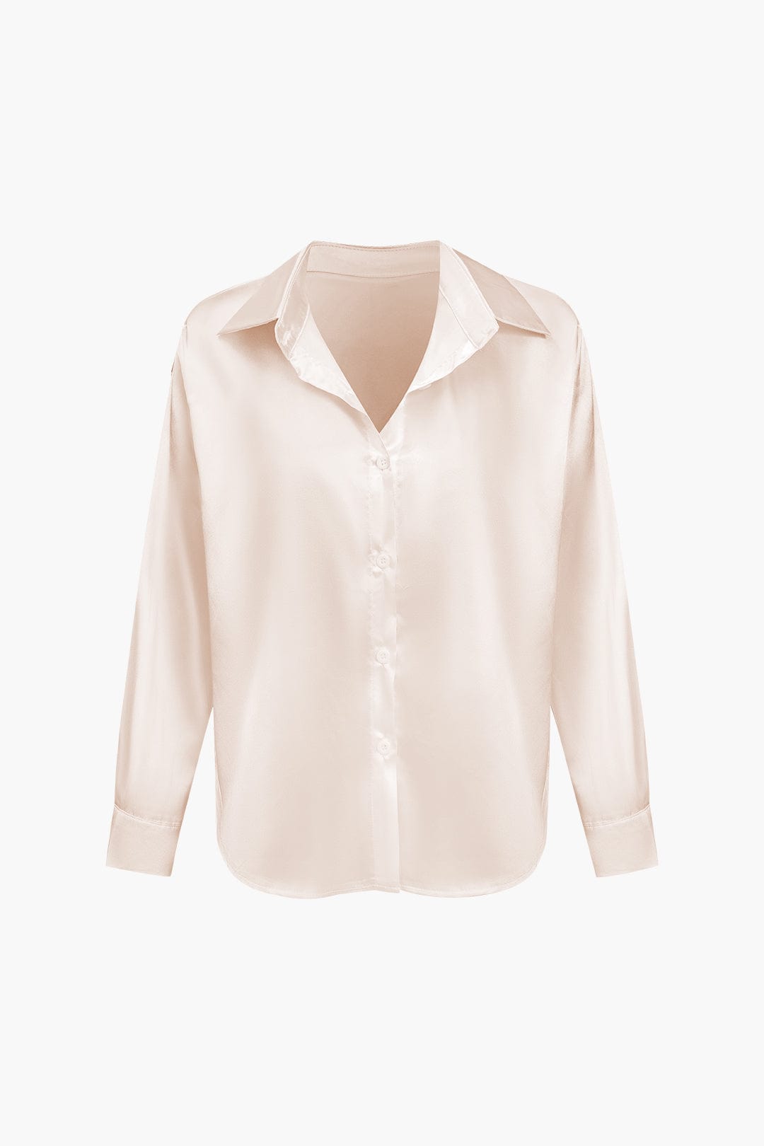 Elegante Bluse Langarm Seiden-Satin Damenbluse