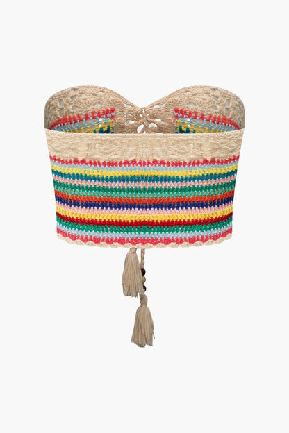 Boho Zweiteiler mit Bustier und Shorts Sommer