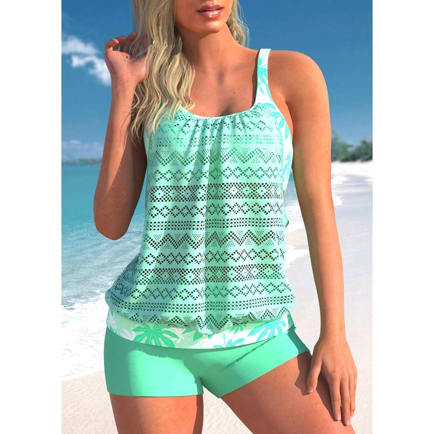 Stilvolle Badeanzug Tankini Set Damen