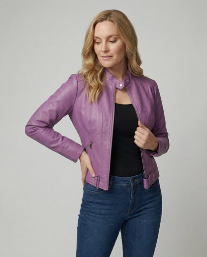 Lederjacke Damen Edel Kurz Schwarz - BerlinGlamour