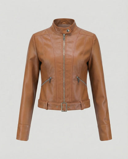 Lederjacke Damen Edel Kurz Schwarz