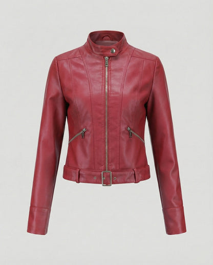Lederjacke Damen Edel Kurz Schwarz