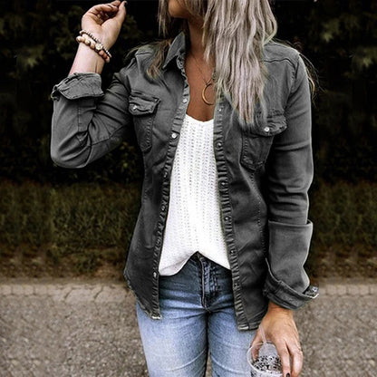 Modische Damen Jeansjacke Trendy Denim Jackett