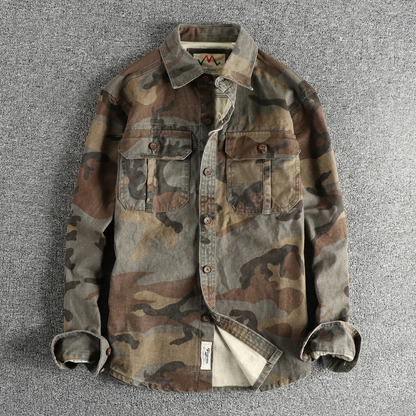 Herren Cargo Hemd Militärstyle Camo - BerlinGlamour
