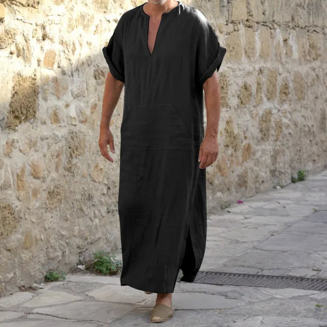 Modische Djellaba mit V-Ausschnitt Bequem - BerlinGlamour