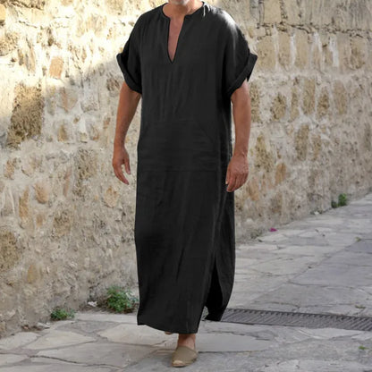 Modische Djellaba mit V-Ausschnitt Bequem - BerlinGlamour