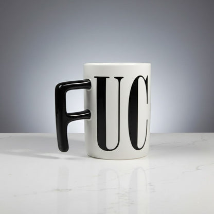 Keramiktasse mit lustigem Spruch Schwarz