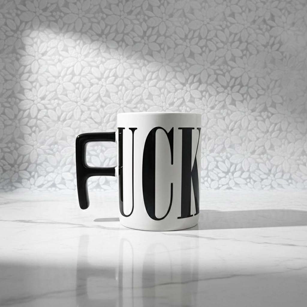 Keramiktasse mit lustigem Spruch Schwarz - BerlinGlamour